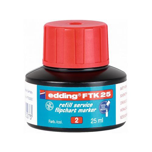 Náhradní inkoust pro popisovače na flipcharty edding FTK 25, červený