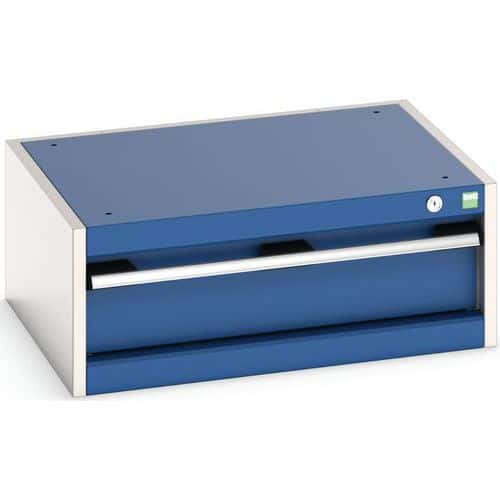 Dílenská zásuvková skříň Bott Cubio, 25 x 65 x 52,5 cm, 1 zásuvka, šedá-modrá