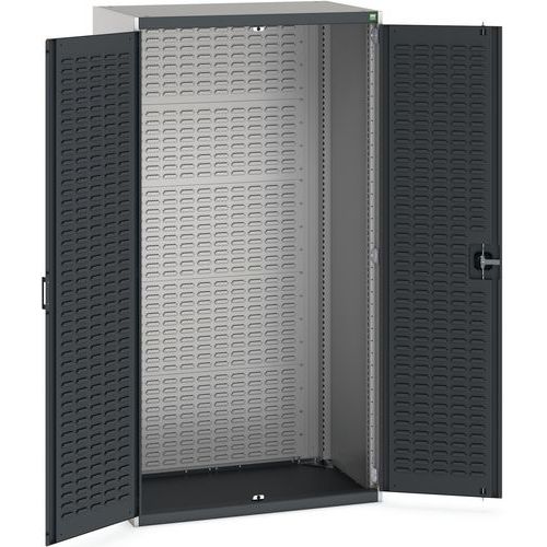 Dílenské skříně s perfo panely pro držáky na boxy/boxy, 200 x 105 x 65 cm, šedá-antracit