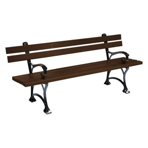 Parková lavička Ornamental s opěradlem a područkami, palisandr