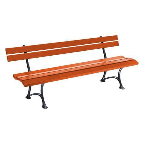 Parková lavička Style s opěradlem, mahagon