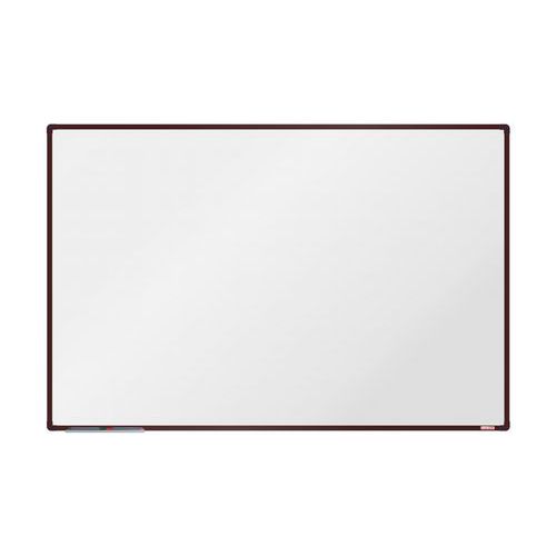 Bílá magnetická tabule boardOK, 180 x 120 cm, hnědá