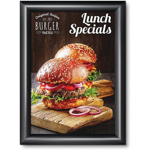 Rám na plakáty P25, ostré rohy, černý, A2