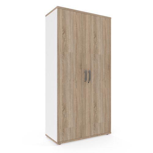 Vysoká skříň Viva, 179 x 90 x 42 cm, s dvířky, dub sonoma/bílá