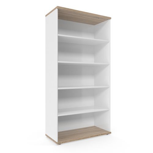 Vysoká skříň Viva, 179 x 90 x 42 cm, otevřená, dub sonoma/bílá