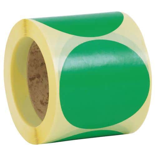 Samolepicí značkovací kolečka Manutan Expert, zelená, průměr 90 mm, 500 ks na roli