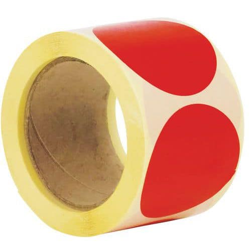 Samolepicí značkovací kolečka Manutan Expert, červená, průměr 70 mm, 500 ks na roli