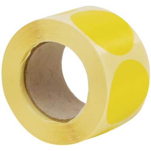 Samolepicí značkovací kolečka Manutan Expert, žlutá, průměr 40 mm, 500 ks na roli