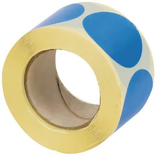 Samolepicí značkovací kolečka Manutan Expert, modrá, průměr 40 mm, 500 ks na roli