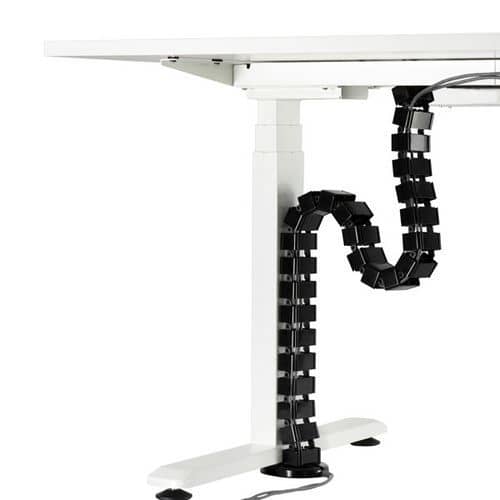 Organizér kabelů Powerton, pro výškově nastavitelné stoly, černá, 1,3 mm