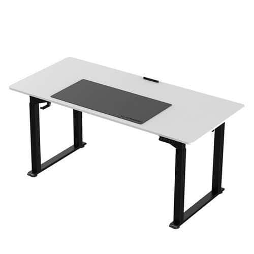 Výškově nastavitelný pracovní stůl Ultradesk Uplift, 160 x 75 cm, s XXL podložkou pod myš, bílá