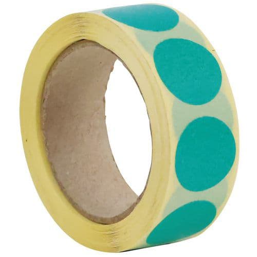 Samolepicí značkovací kolečka Manutan Expert, zelená, průměr 20 mm, 500 ks na roli