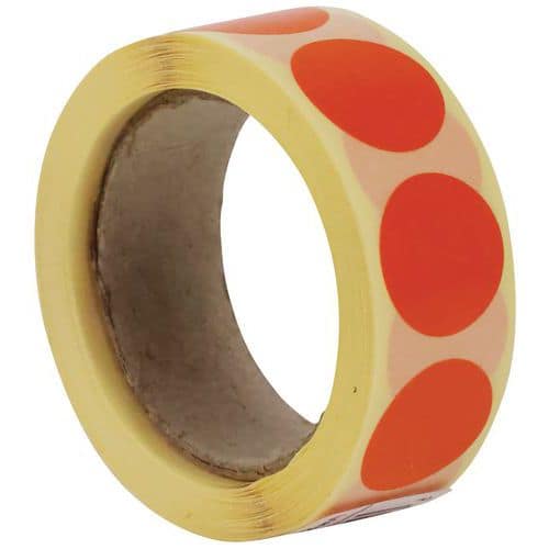 Samolepicí značkovací kolečka Manutan Expert, oranžová, průměr 20 mm, 500 ks na roli