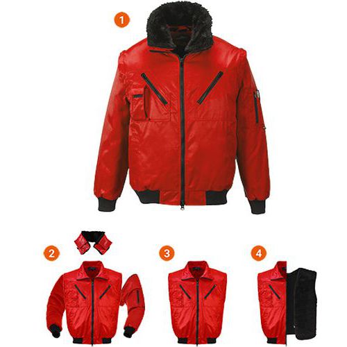 Bunda Pilot, červená, vel. 4XL