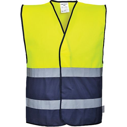 Hi-Vis reflexní vesta dvoubarevná, tmavě modrá/žlutá, vel. L-XL