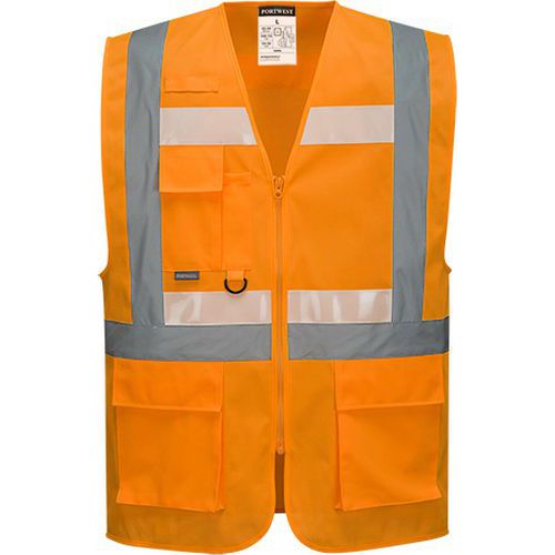 Reflexní vesta Executiv Glowtex Hi-Vis se zipem Ezee, oranžová, vel. XL