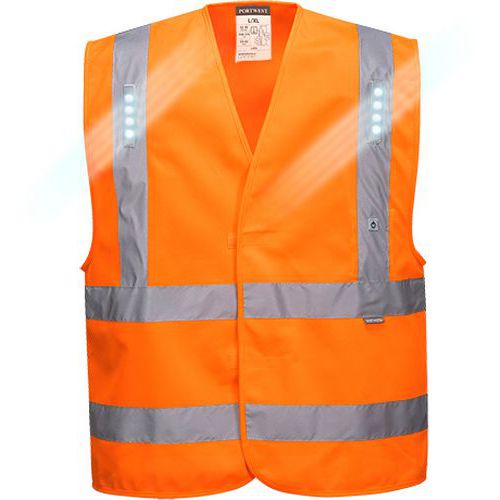 Reflexní vesta LED Vega Hi-Vis, oranžová, vel. S - M