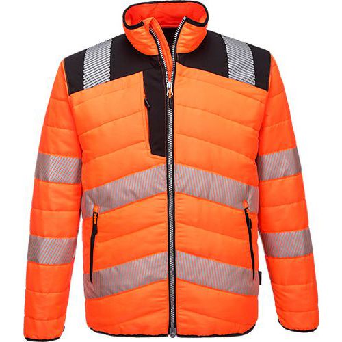 Reflexní zateplená bunda PW3 Hi-Vis Baffle, oranžová/černá, vel. 4XL