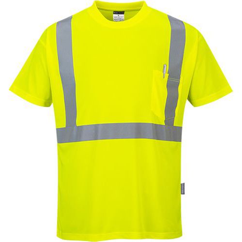 Reflexní tričko s krátkým rukávem Pocket Hi-Vis, žluté, vel. XL