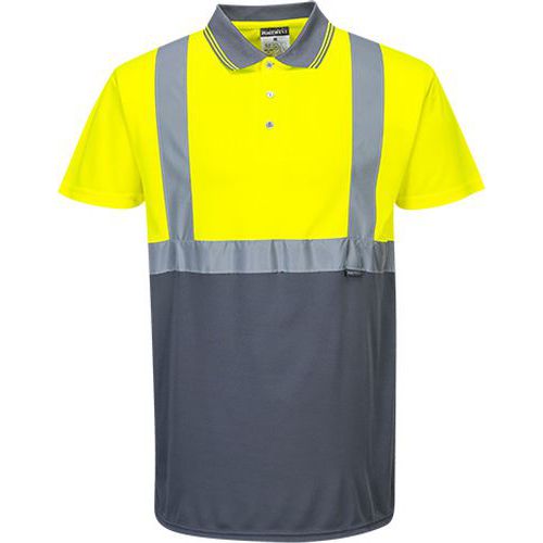 Reflexní polokošile s krátkým rukávem Two-Tone Hi-Vis, žlutá/šedá, vel. L