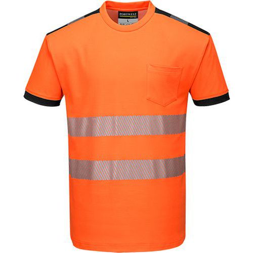Reflexní tričko s krátkým rukávem PW3 Hi-Vis, oranžové/černé, vel. XXL