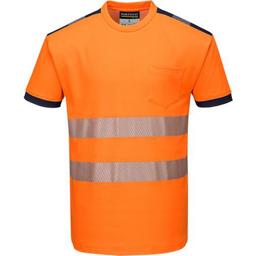 Reflexní tričko s krátkým rukávem PW3 Hi-Vis, oranžové/modré, vel. L