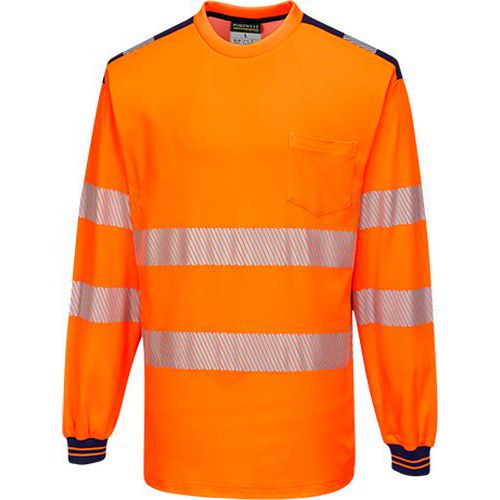 Reflexní tričko s dlouhým rukávem PW3 Hi-Vis, oranžové/modré, vel. 4XL