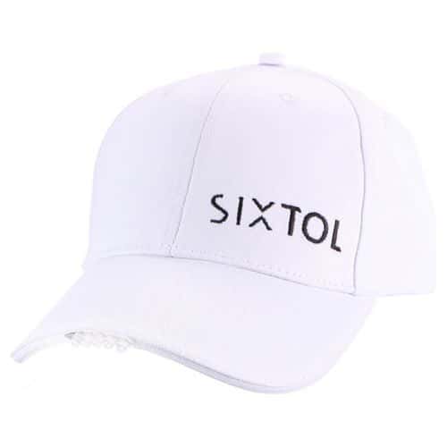Kšiltovka s LED světlem B-CAP 25lm, nabíjecí, USB, univerzální velikost, bílá SIXTOL