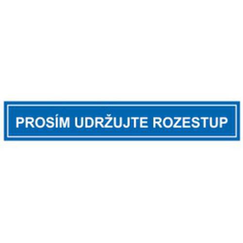 Prosím udržujte rozestup, podlahová páska, 100 x 600 x 0,3 mm, modrá