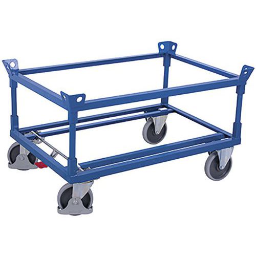 Transportní plošina s nástavbou na palety, do 500 kg, 87 x 67 x 72 cm, modrá