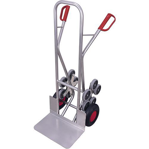 Hliníkový schodišťový rudl RU221, do 200 kg, 61 x 72,5 x 131 cm, s nafukovacími koly