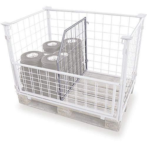 Mezistěna k paletovým nástavcům se zkosenou stranou, pletivová, pozink, 95 x 100/50 cm