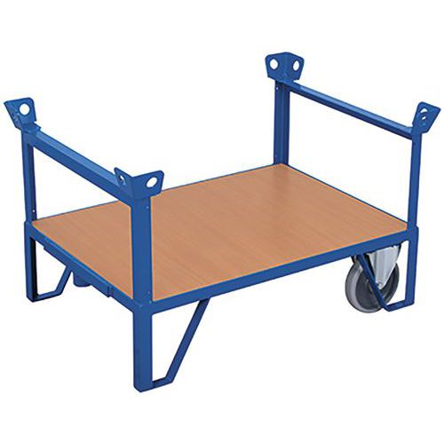 Dvoukolová transportní plošina s nástavbou, 4 nohy, do 500 kg, modrá, 129 x 88 x 66 cm