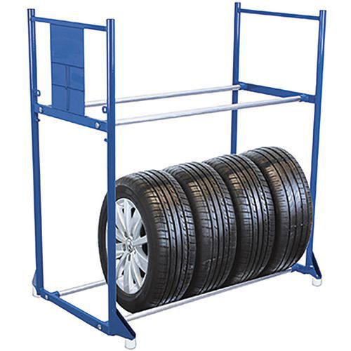 Stojan na pneu, 2 patra, do 300 kg, 120,5 x 75 x 132,5 cm, modrý