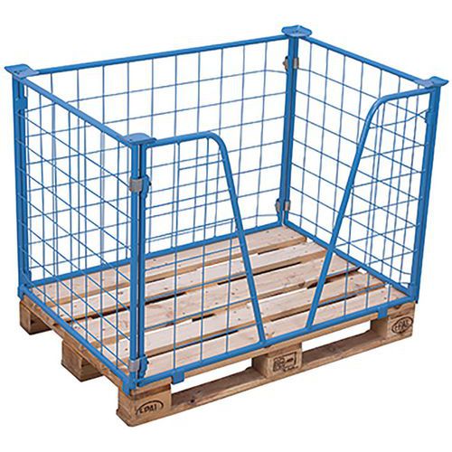 Paletový nástavec typ 63, pletivový, modrý, 80 x 120 x 100 cm