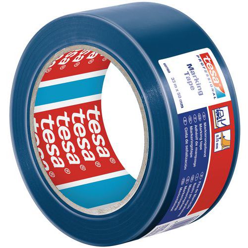 Označovací PVC páska Tesa, 50 x 0,15 mm, délka 33 m, modrá