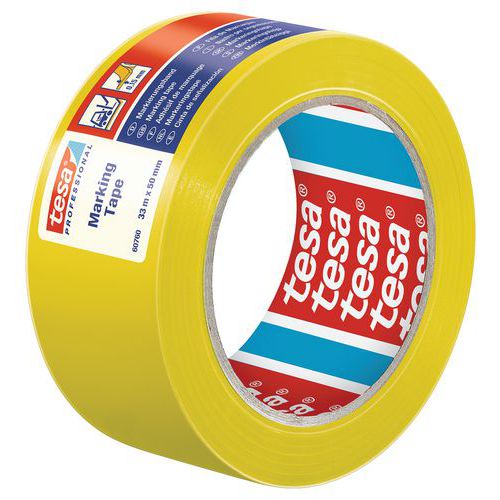 Označovací PVC páska Tesa, 50 x 0,15 mm, délka 33 m, žlutá