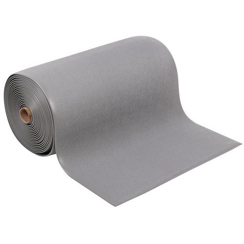 Protiúnavová průmyslová rohož Manutan Expert s granulovaným povrchem, 1 830 x 91 cm, šedá