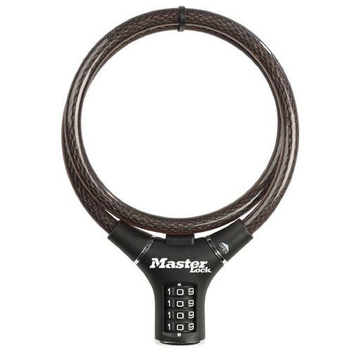 Ocelové kombinační lanko na kolo Master Lock 0,9m, černé