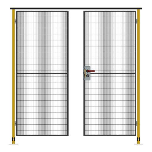 Dvoukřídlé závěsné dveře, cylindrický zámek, výška 224 cm, průchod 200 cm