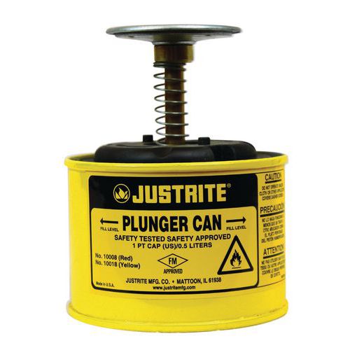 Bezpečnostní zvlhčovač Justrite, žlutý, 0,5 l