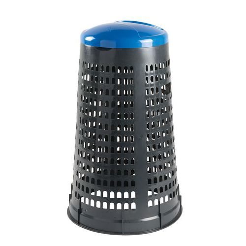 Stojan Element na odpadkové pytle s víkem, šedý/modrý