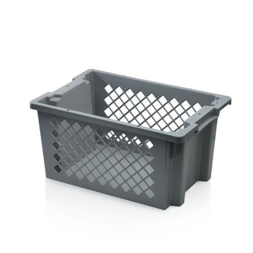 Stohovatelná plastová přepravka SN64 PP, perforované stěny, 60 x 40 x 30 cm