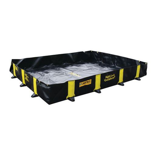 Velkoobjemová záchytná vana Justrite RIGID-LOCK QUICKBERM®, černá, 662 l