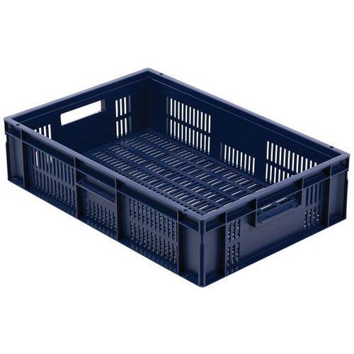 Stohovatelná plastová přepravka PP Manutan Expert perforovaná, 28 l