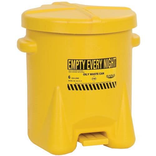 Protipožární koš na odpadní hadry, žlutá, 3,8 l