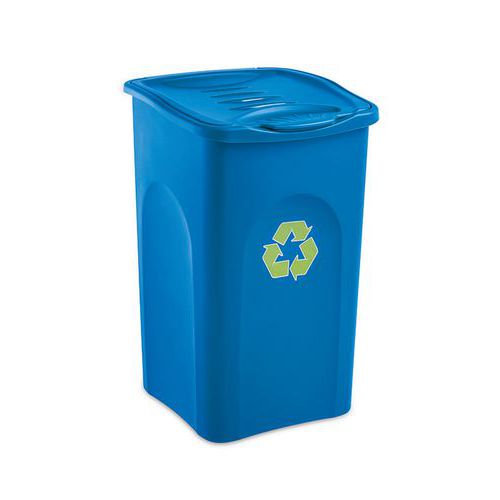 Plastový odpadkový koš BEGREEN na tříděný odpad, objem 50 l, modrý