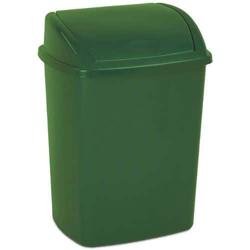 Odpadkový koš s výklopným víkem 15 l zelený