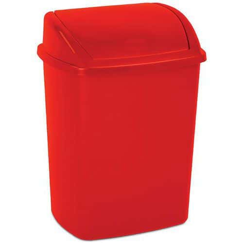 Odpadkový koš s výklopným víkem 15 l červený