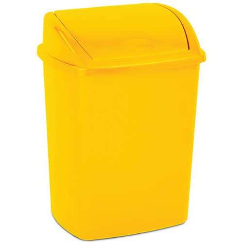 Odpadkový koš s výklopným víkem 15 l žlutý